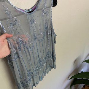 Light Blue Calypso Semi Sheer Pixie Top